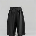 Black Wide-Leg Trousers - front view