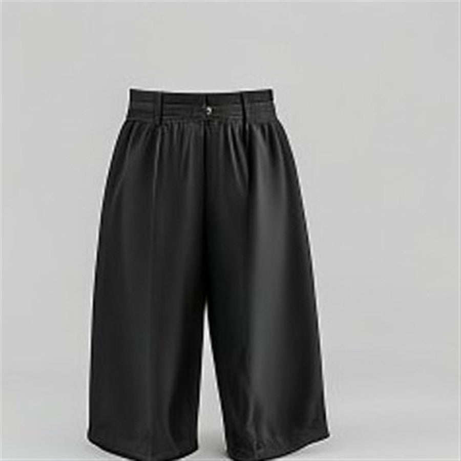 Black Wide-Leg Trousers - front view