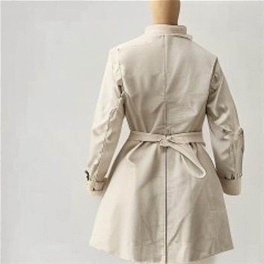 Beige Belted Trench Coat - alternate angle