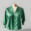 Emerald Satin Blouse - front view