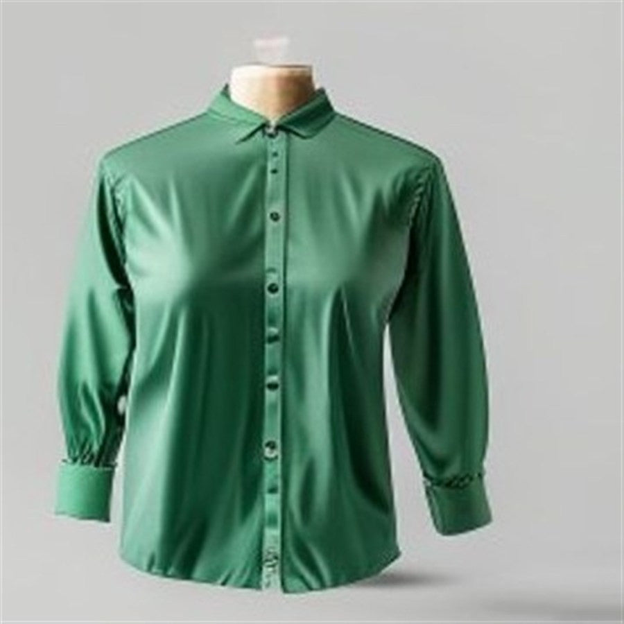 Emerald Satin Blouse - alternate angle