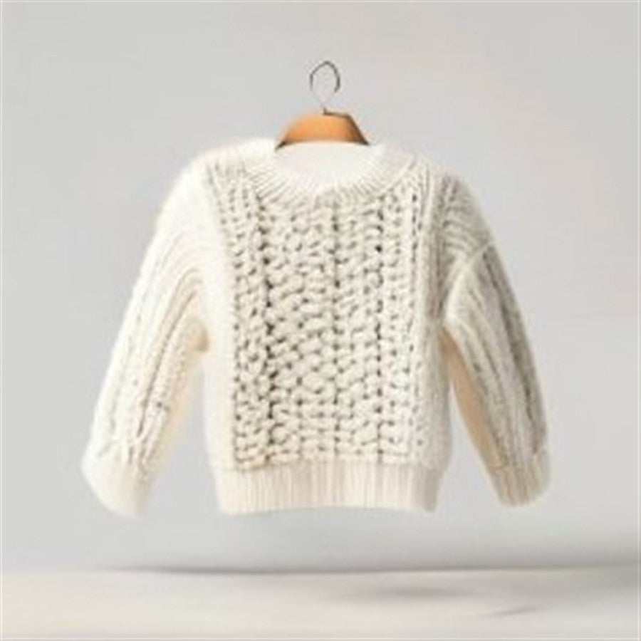 Cream Chunky Knit Sweater - back view