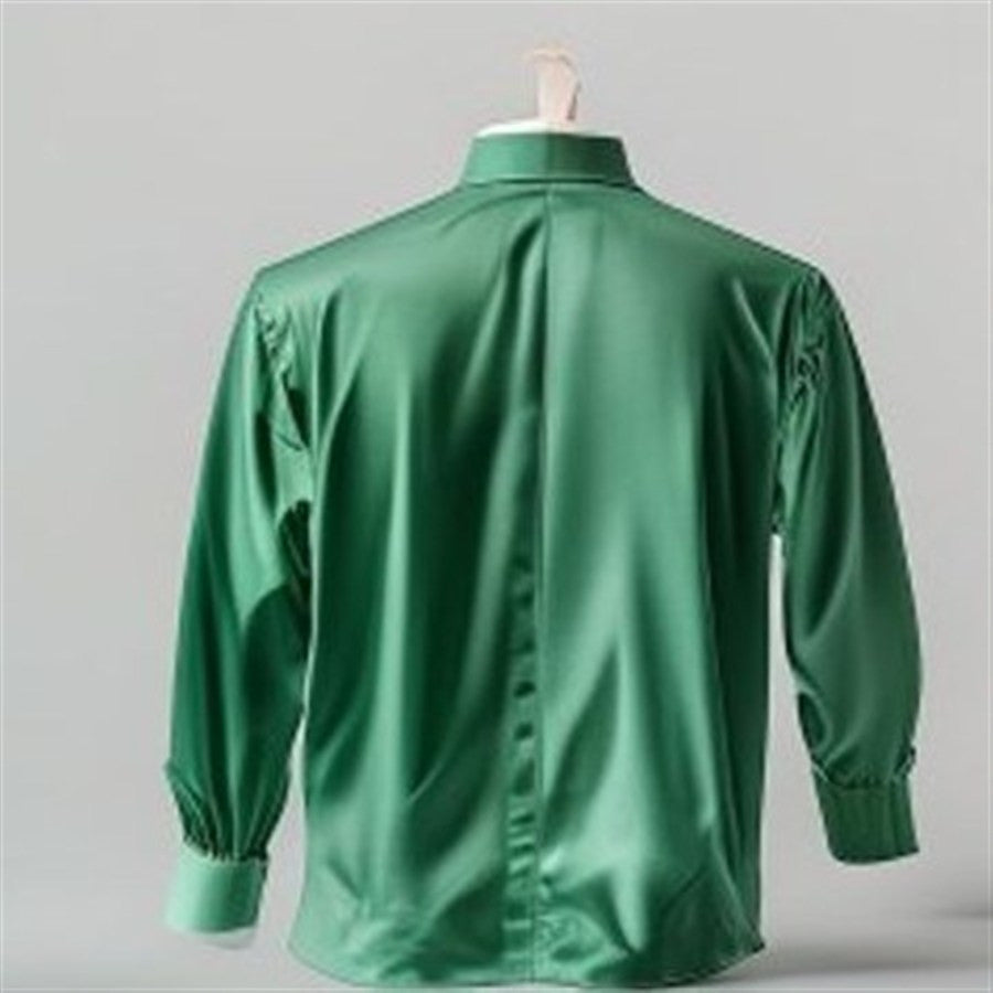 Emerald Satin Blouse - back view