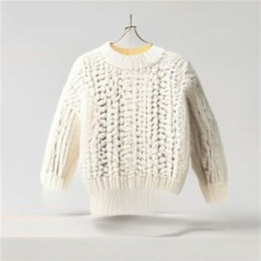 Cream Chunky Knit Sweater - front view