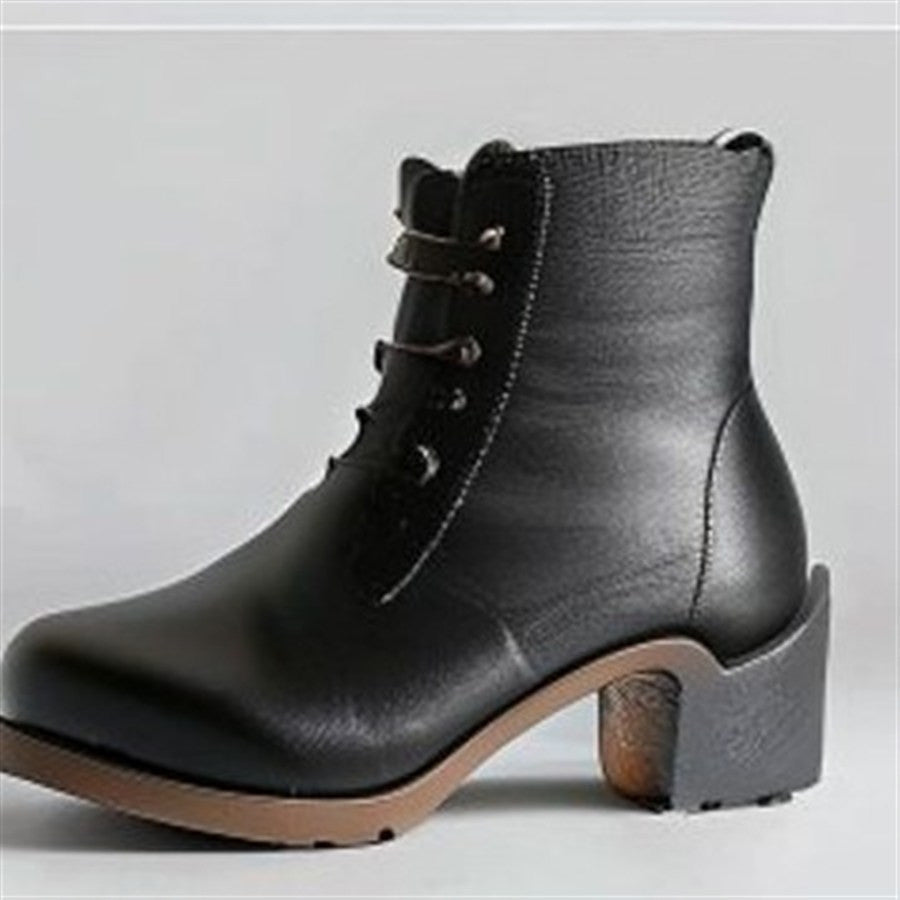 Black Block-Heel Ankle Boots - alternate angle