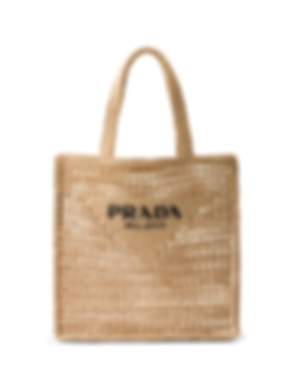 Triangle-Logo Raffia Tote Bag