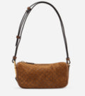 Half Horsebit suede shoulder bag