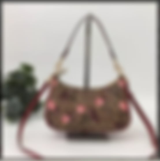 Teri Shoulder Bag Signature Canvas Cherry Print